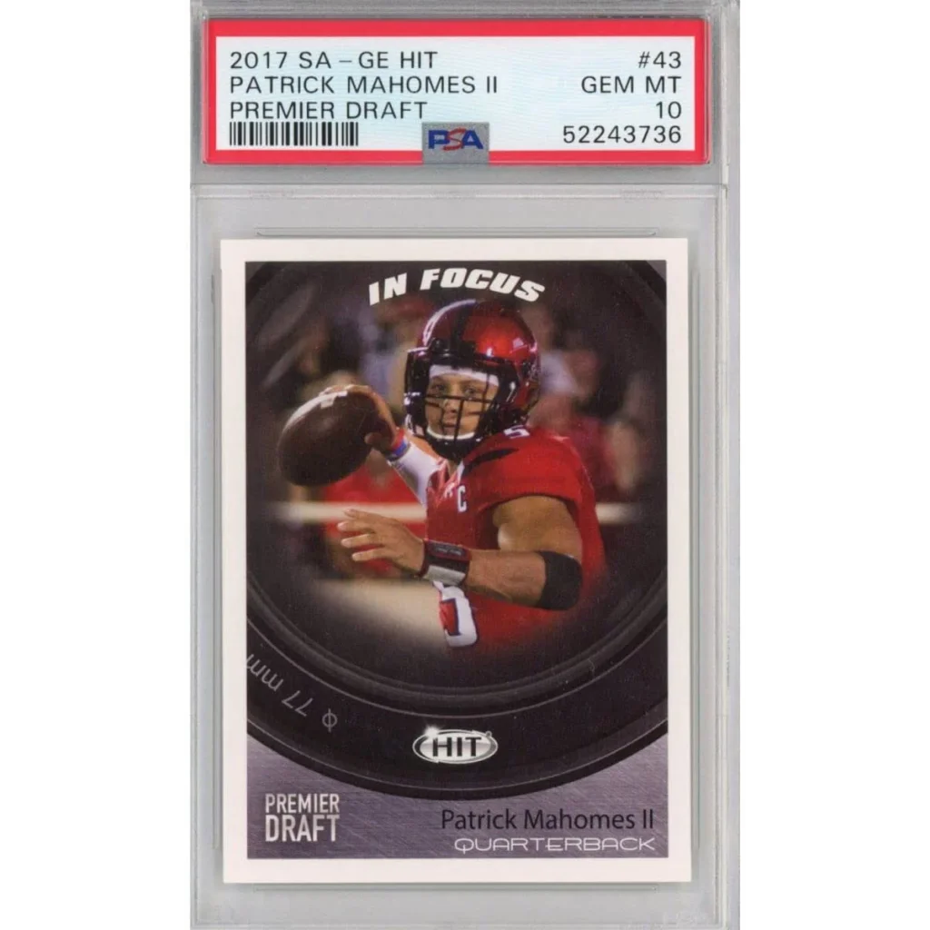 Graded 2017 Sage SA-GE Hit Patrick Mahomes II #43 Premier Draft Rookie RC Football Card PSA 10 Gem Mint | Hall of Fame Sports Memorabilia | vintageantiquesgifts.com