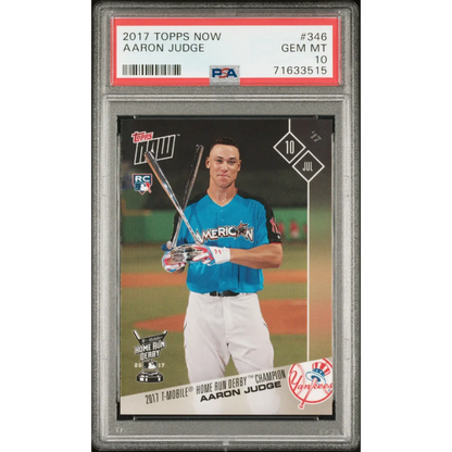 PSA graded 2017 Topps Now Aaron Judge baseball card for collectors