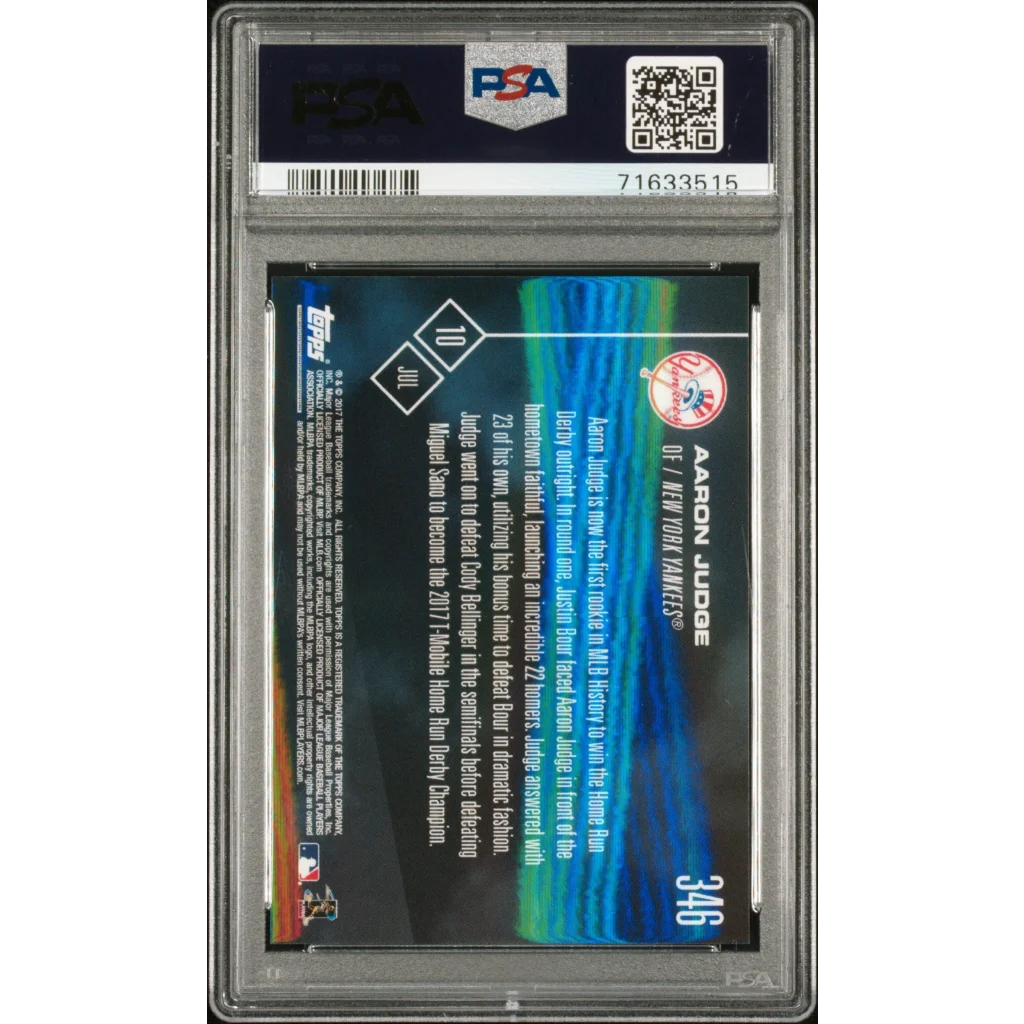 PSA graded 2017 Topps Now Aaron Judge baseball card for collectors