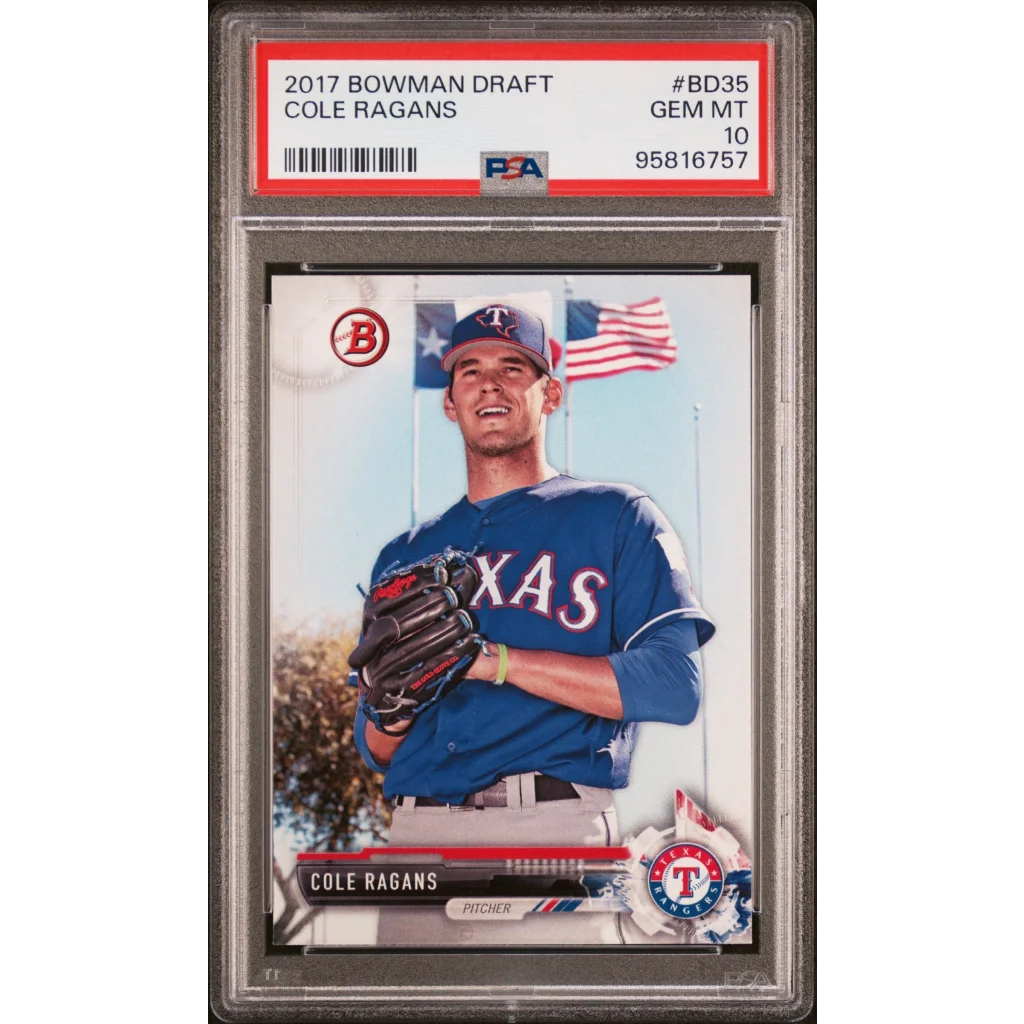 Graded 2017 Topps Bowman Draft Cole Ragans #BD35 Rookie RC Baseball Card PSA 10 Gem Mint | Hall of Fame Sports Memorabilia | vintageantiquesgifts.com