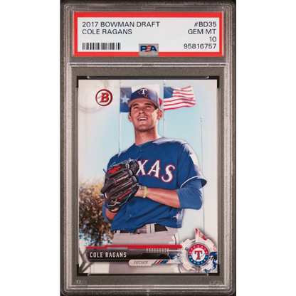 Graded 2017 Topps Bowman Draft Cole Ragans #BD35 Rookie RC Baseball Card PSA 10 Gem Mint | Hall of Fame Sports Memorabilia | vintageantiquesgifts.com