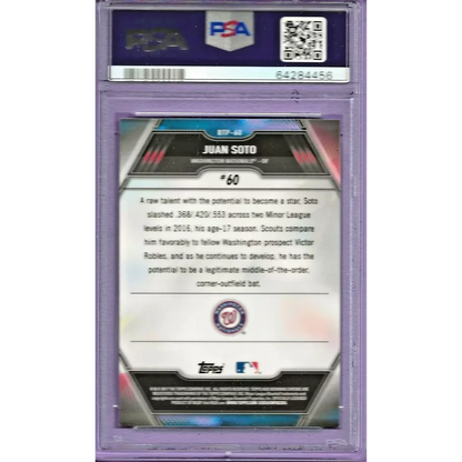 PSA 10 graded 2017 Topps Bowman Juan Soto #BTP60 rookie baseball card