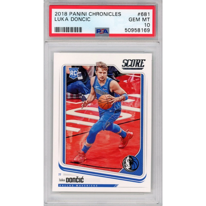 PSA 10 Luka Dončić 2018 Panini Chronicles rookie card GEM MT graded basketball card