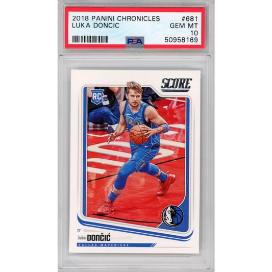 PSA 10 Luka Dončić 2018 Panini Chronicles rookie card GEM MT graded basketball card