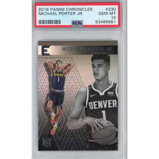 2018 Panini Chronicles Michael Porter Jr. Rookie Card PSA 10 Gem Mint condition