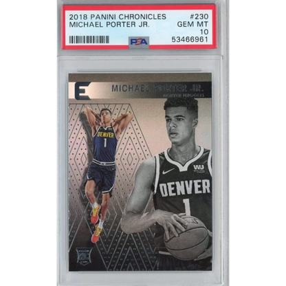 Graded 2018-19 Panini Chronicles Michael Porter Jr. #230 Rookie RC Basketball Card PSA 10 Gem Mint | Hall of Fame Sports Memorabilia | vintageantiquesgifts.com