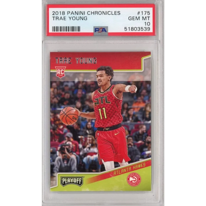 Graded PSA 10 Gem Mint 2018-19 Panini Chronicles Trae Young #175 RC card