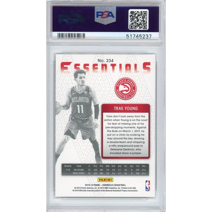 PSA Graded 2018 Panini Chronicles Trae Young Rookie Card basketball trading card