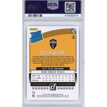 2018-19 Panini Donruss Collin Sexton #180 Rookie RC PSA 10 Gem Mint Card