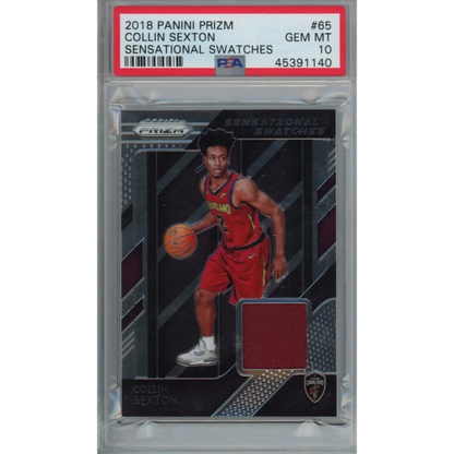 Graded PSA 10 2018-19 Panini Prizm Collin Sexton Sensational Swatches Rookie Card