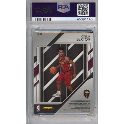 PSA graded Collin Sexton Sensational Swatches Prizm basketball card showing details