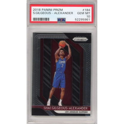 Graded 2018-19 Panini Prizm Shai Gilgeous-Alexander #184 Rookie RC Basketball Card PSA 10 Gem Mint | Hall of Fame Sports Memorabilia | vintageantiquesgifts.com