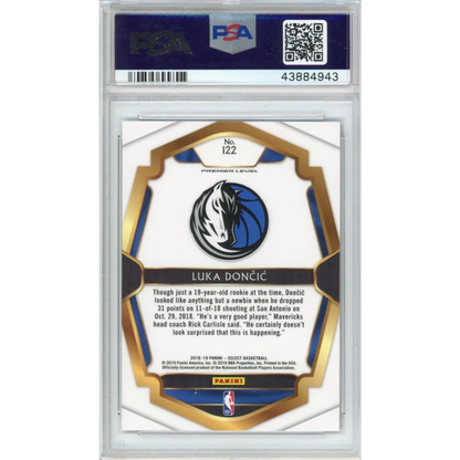 Graded 2018-19 Panini Select Luka Doncic #122 Premier Level Rookie RC Basketball Card PSA 10 Gem Mint | PSA 10 Gem Mint Graded Rookie Card | vintageantiquesgifts.com