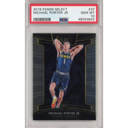 Graded 2018-19 Panini Select Michael Porter Jr. #37 Rookie RC Basketball Card PSA 10 Gem Mint | Hall of Fame Sports Memorabilia | vintageantiquesgifts.com