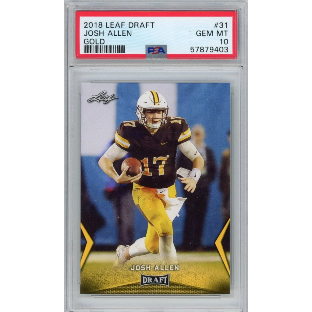 2018 Leaf Draft Josh Allen Gold Rookie Card PSA 10 GEM MINT by Professional Sports Authenticator