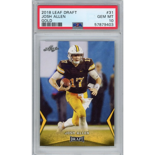 2018 Leaf Draft Josh Allen Gold Rookie Card PSA 10 GEM MINT by Professional Sports Authenticator