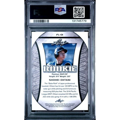 Graded PSA 10 2018 Leaf Shohei Ohtani #FL-01 rookie card front