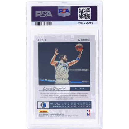Graded 2018 Panini Chronicles Luka Doncic #166 Rookie RC Basketball Card PSA 10 Gem Mint | PSA 10 Gem Mint Graded Rookie Card | vintageantiquesgifts.com