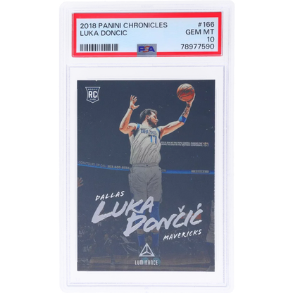 Graded 2018 Panini Chronicles Luka Doncic #166 Rookie RC Basketball Card PSA 10 Gem Mint | Hall of Fame Sports Memorabilia | vintageantiquesgifts.com