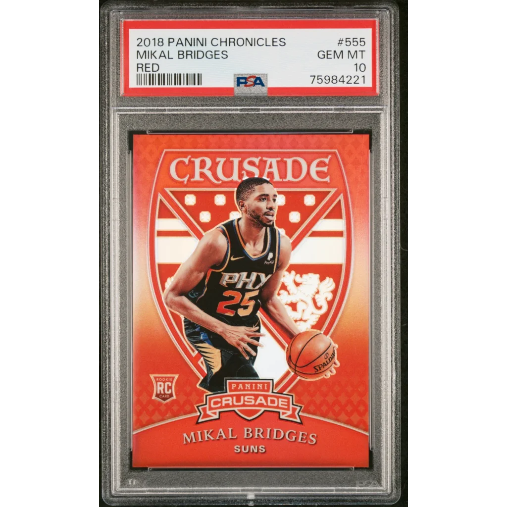 Graded 2018 Panini Chronicles Mikal Bridges red rookie PSA 10 card