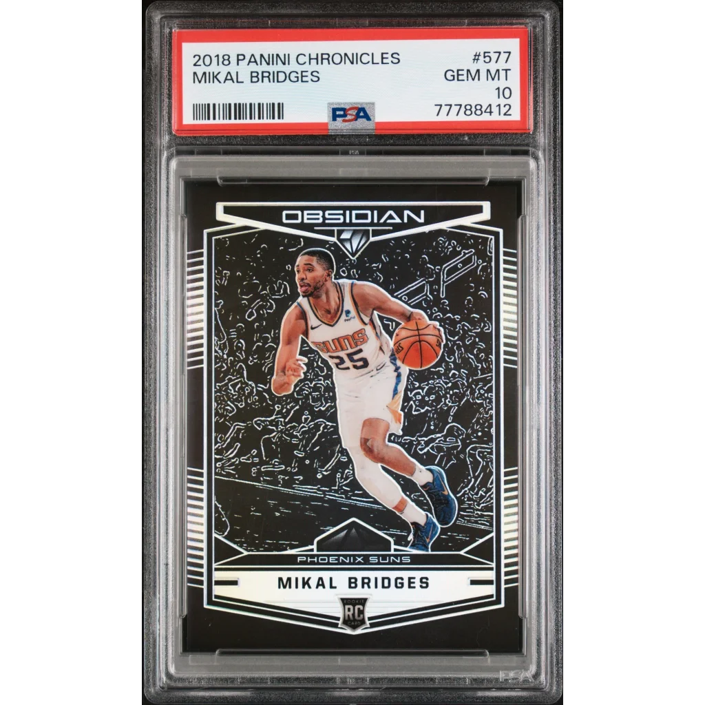PSA Graded 2018 Panini Chronicles Mikal Bridges Rookie Card basketball card image