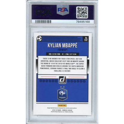 Graded PSA 10 Kylian Mbappe 2018 Panini Donruss Soccer Card image