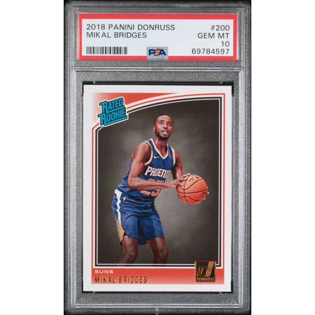 Graded 2018 Panini Donruss Mikal Bridges #200 Rookie RC Basketball Card PSA 10 Gem Mint | Hall of Fame Sports Memorabilia | vintageantiquesgifts.com