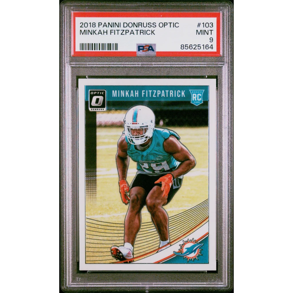 PSA Graded Minkah Fitzpatrick 2018 Panini Donruss Optic Rookie Card image