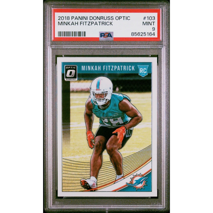 PSA Graded Minkah Fitzpatrick 2018 Panini Donruss Optic Rookie Card image