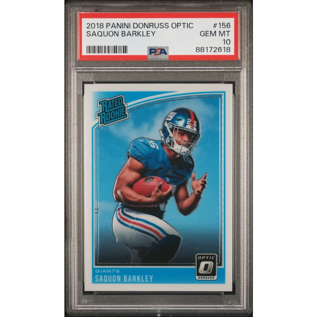 Graded 2018 Panini Donruss Optic Saquon Barkley Rookie PSA 10 Gem Mint Card