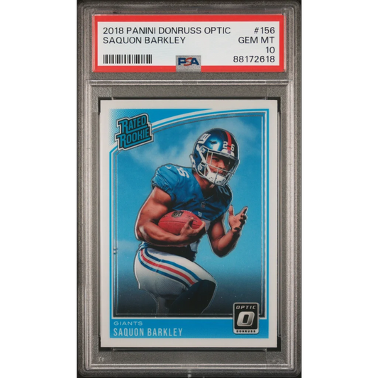 Graded 2018 Panini Donruss Optic Saquon Barkley Rookie PSA 10 Gem Mint Card