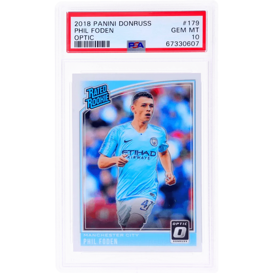 Graded 2018 Phil Foden Rated Rookie Panini Donruss Optic Soccer card GEM MT 10