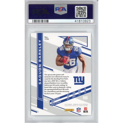 Graded 2018 Panini Donruss Saquon Barkley #156 PSA 10 Rookie Card