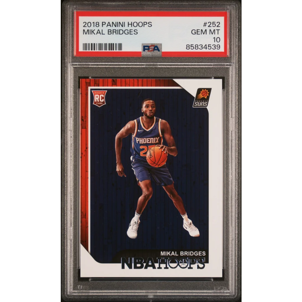 Graded 2018 Panini Hoops Mikal Bridges #252 Rookie RC Basketball Card PSA 10 Gem Mint | Hall of Fame Sports Memorabilia | vintageantiquesgifts.com