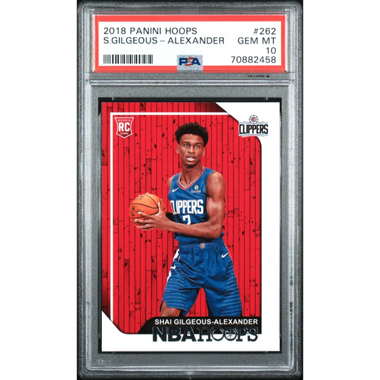 Graded 2018 Panini Hoops Shai Gilgeous-Alexander #262 Rookie RC Basketball Card PSA 10 Gem Mint | Hall of Fame Sports Memorabilia | vintageantiquesgifts.com