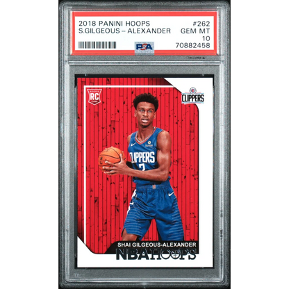 Graded 2018 Panini Hoops Shai Gilgeous-Alexander #262 Rookie RC Basketball Card PSA 10 Gem Mint