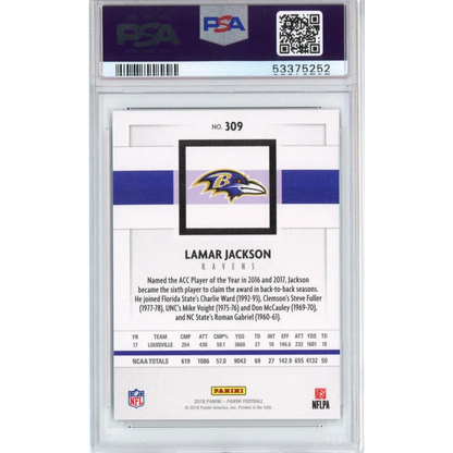 Graded 2018 Panini Lamar Jackson #309 Canvas Rookie RC Football Card PSA 10 Gem Mint | PSA 10 Gem Mint Graded Rookie Card | vintageantiquesgifts.com