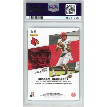 Graded 2018 Panini National Convention Lamar Jackson #85 Cardinals #/399 Rookie RC Football Card PSA 10 Gem Mint | PSA 10 Gem Mint Graded Rookie Card | vintageantiquesgifts.com