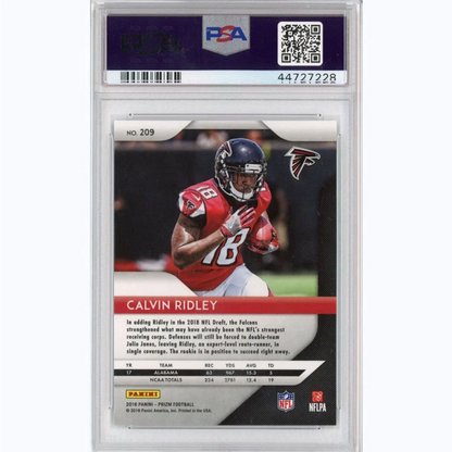 Graded 2018 Panini Prizm Calvin Ridley #209 Rookie RC Football Card PSA 10 Gem Mint | PSA 10 Gem Mint Graded Rookie Card | vintageantiquesgifts.com