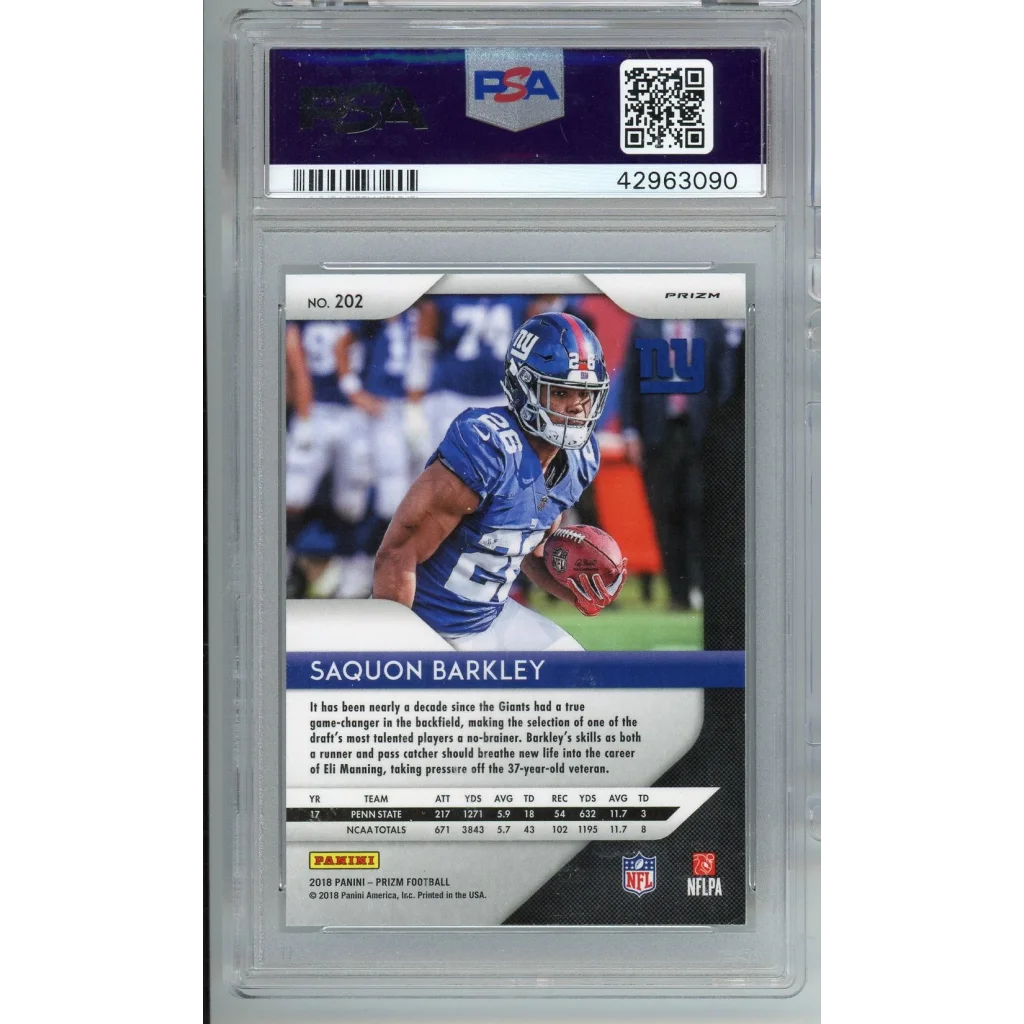 Graded 2018 Panini Prizm Disco Saquon Barkley Rookie PSA 10 Giants card