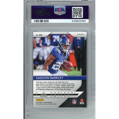 Graded 2018 Panini Prizm Disco Saquon Barkley Rookie PSA 10 Giants card