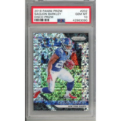 Graded PSA 10 2018 Panini Prizm Disco Saquon Barkley Rookie RC