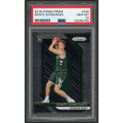 Graded 2018 Panini Prizm Donte DiVincenzo #246 Rookie RC Basketball Card PSA 10 Gem Mint | Hall of Fame Sports Memorabilia | vintageantiquesgifts.com