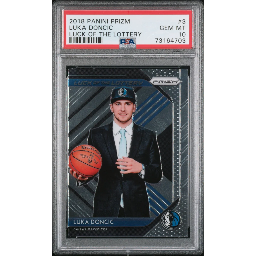 Graded 2018 Panini Prizm Luka Doncic Rookie PSA 10 Gem Mint Card in Case