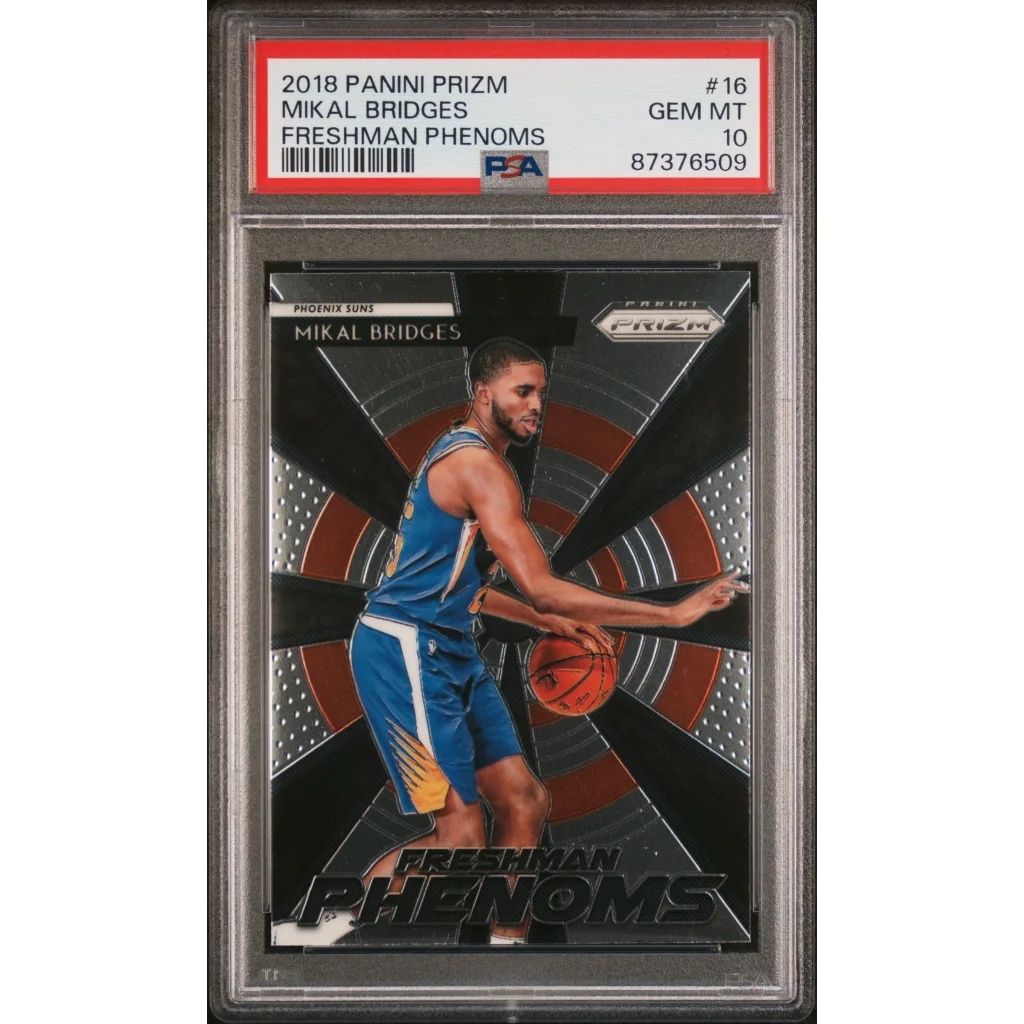 Graded 2018 Panini Prizm Mikal Bridges #16 Freshman Phenoms Rookie RC Basketball Card PSA 10 Gem Mint | Hall of Fame Sports Memorabilia | vintageantiquesgifts.com