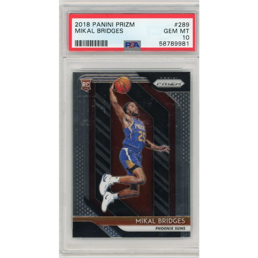 PSA graded 2018 Panini Prizm Mikal Bridges rookie basketball card on Treasure product