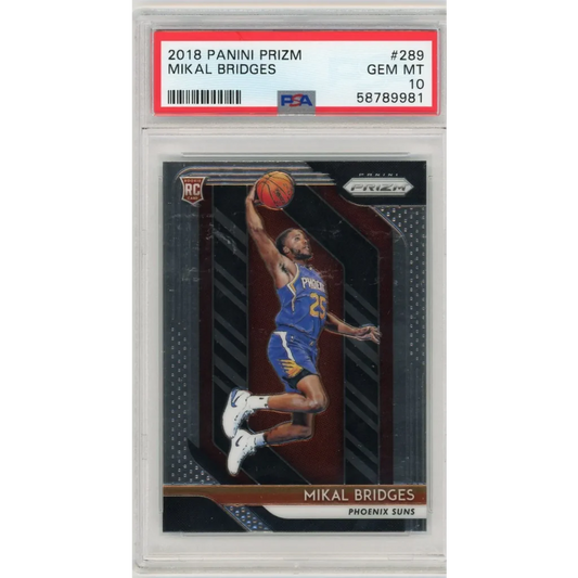 PSA graded 2018 Panini Prizm Mikal Bridges rookie basketball card on Treasure product
