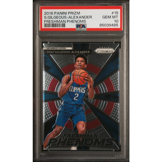 Shai Gilgeous-Alexander 2018 Panini Prizm Freshman Phenoms basketball card graded PSA 10