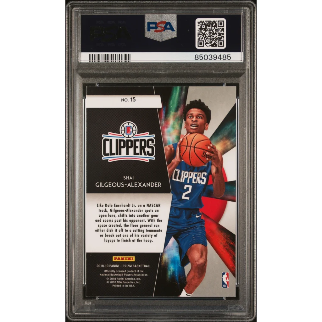 Graded PSA 10 2018 Panini Prizm Shai Gilgeous-Alexander Rookie Clippers Card