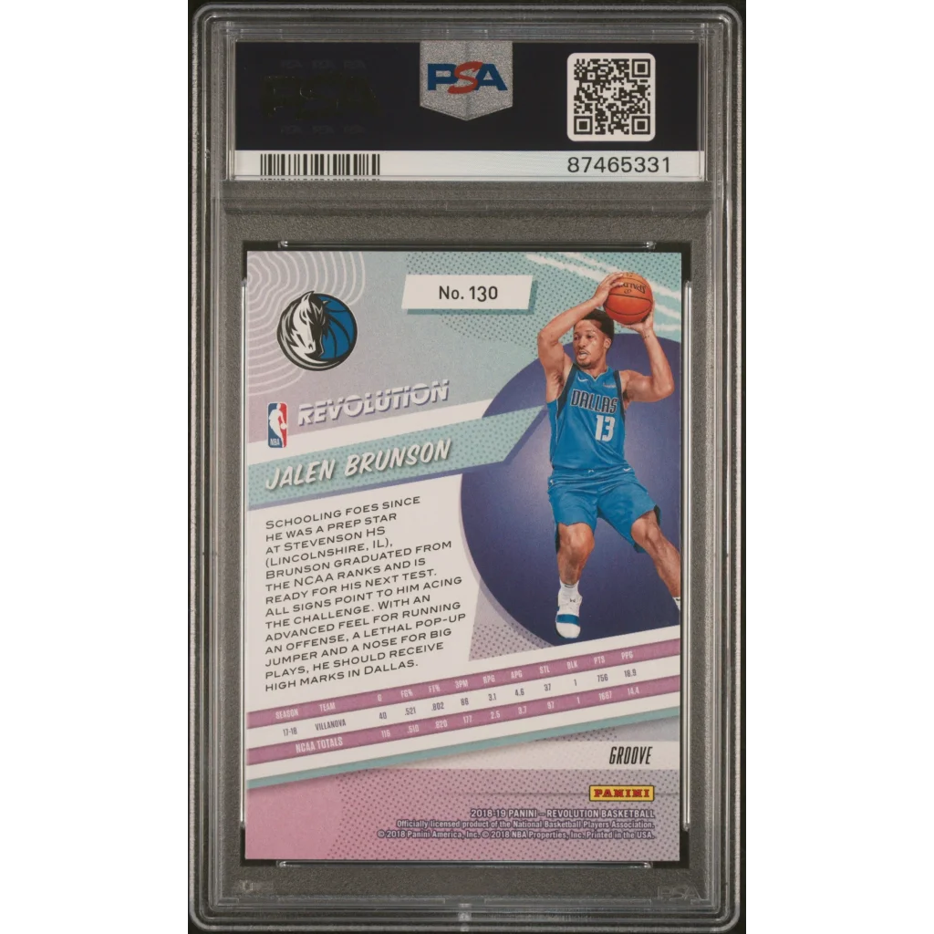 Perfect PSA 10 Jalen Brunson 2018 Revolution Groove Card NBA trading card